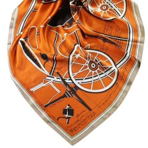 100% Mulberry Silk Scarf -Time and Space 35.4”x35.4” (90×90 cm) - Picture 4 of 9